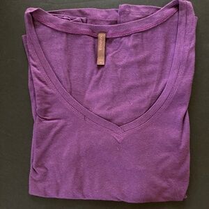 Shimera Long Sleeve V-Neck T-Shirt/Cotton Modal & Spandex/Purple/Size M/NEW!